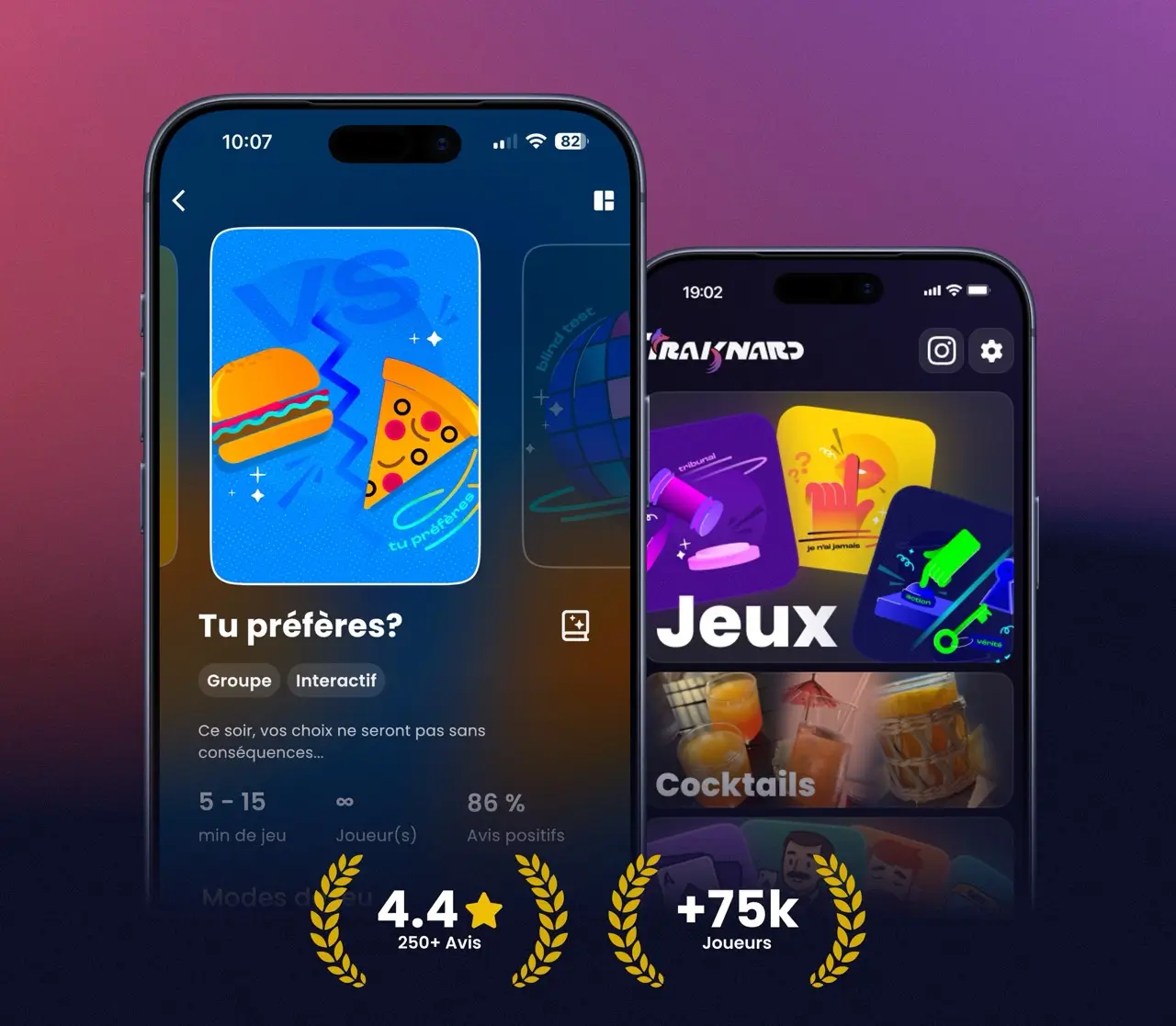 Aperçu de l'application Traknard